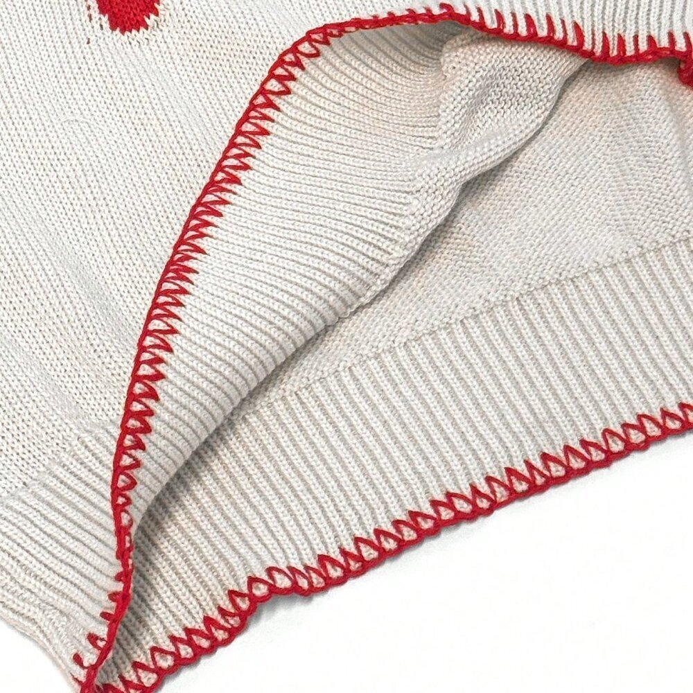 White Casual Long Sleeve Women's Sweater with Bow Decor - Picture 7 of 8